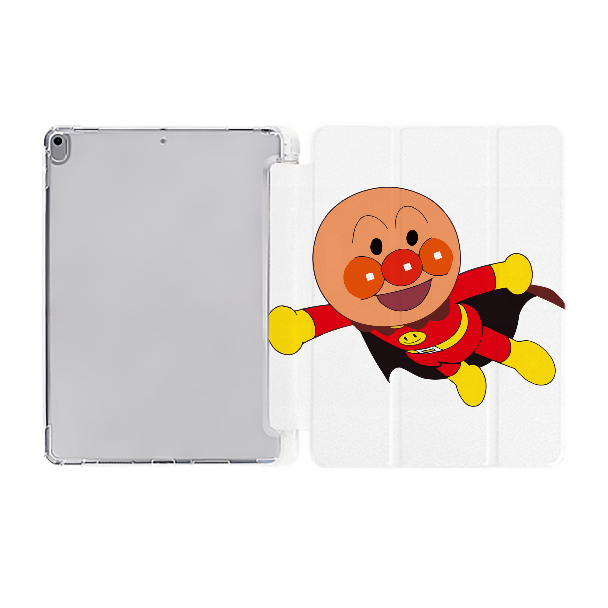 （画像用） アンパンマン Anpanman IPad ケース ペン収納付き 三つ折りスタンド PUレザー×シリコン 対応機種9.5/10.5/10.9インチ